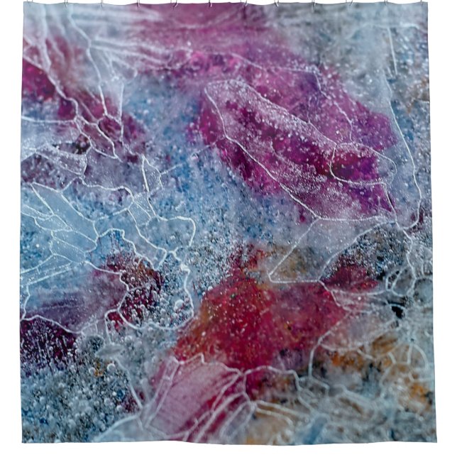 Abstrakte rosa und blaue Malerei Duschvorhang (Vorderseite)