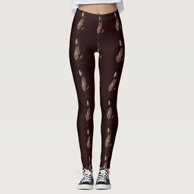 Abstrakte Rosa und Goldgräber Minimalistisch Botan Leggings (Vorderseite)