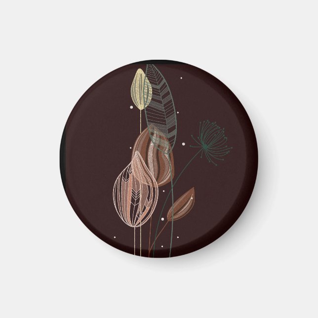 Abstrakte Rosa und Goldgräber Minimalistisch Botan Magnet (Vorne)