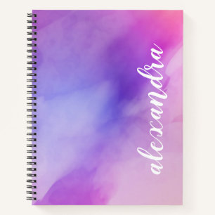 Abstrakte Rosa- und Lila Aquarellmalerei Notizbuch