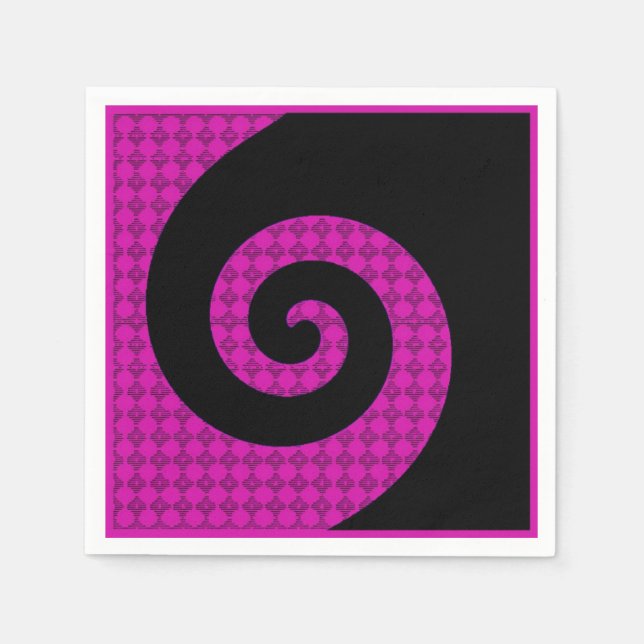 Abstrakte Rosa und Schwarz Papier Neapel Serviette (Vorderseite)