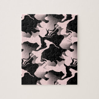 Abstrakte Rosa und Schwarze Marmorierung Puzzle