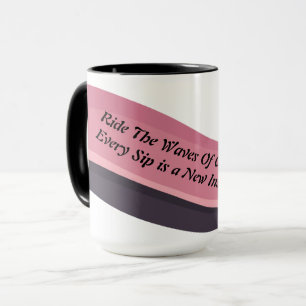 Abstrakte Rosa und Schwarze Welle Tasse