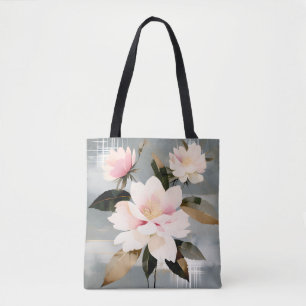 Abstrakte rosa und weiße Wabi-Sabi-Blumen
