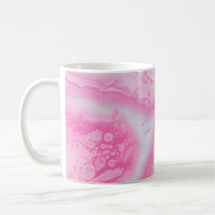 Abstrakte rosa-weiße Malerei Kaffeetasse