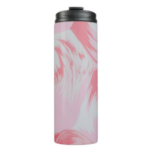 Abstrakte rosa-weiße Malerei Thermosbecher