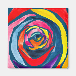 Abstrakte Rose Aquarellkunst Pop Magnet