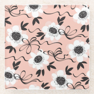 Abstrakte Rose, blassfarbene Farben, Vintages Must Glasuntersetzer