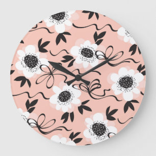 Abstrakte Rose, blassfarbene Farben, Vintages Must Große Wanduhr
