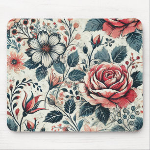 Abstrakte Rose Blume blühend Design. Muster mit Mousepad