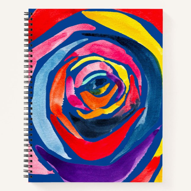Abstrakte Rose Blume Pop Kunst Notizbuch (Vorderseite)