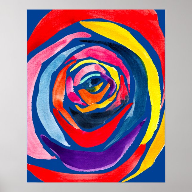 Abstrakte Rose Blume Pop Kunst Poster (Vorne)
