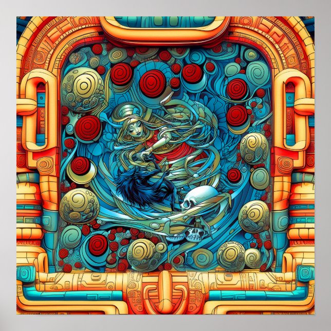 Abstrakte Rose Die farbenfrohe künstlerische Kunst Poster (Vorne)