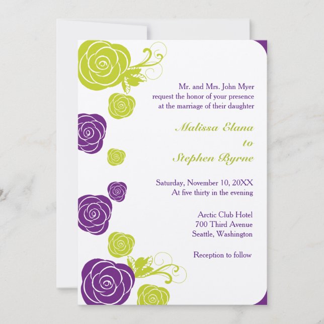 Abstrakte Rose - Einladung (Vorderseite)