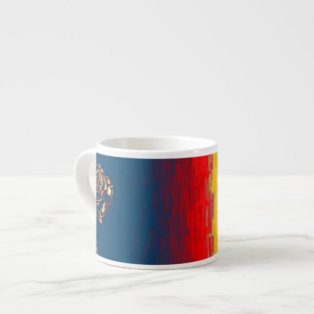 Abstrakte Rose Espresso Tasse (Vorderseite Links)