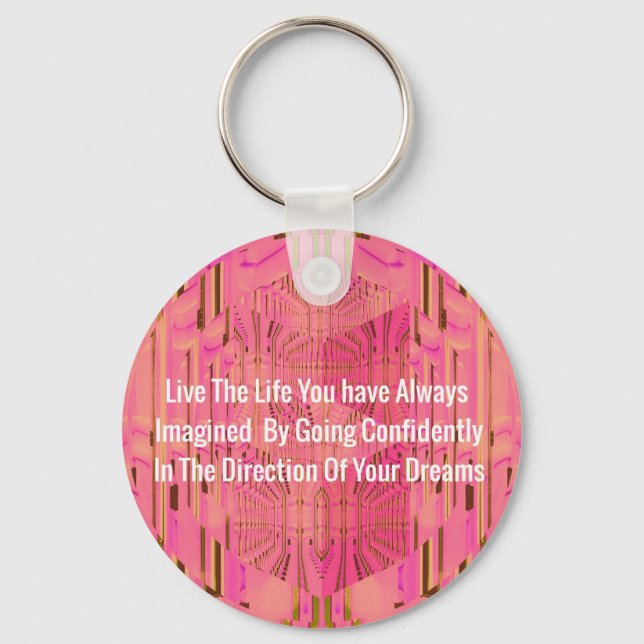 Abstrakte Rose Farbe Positive Ermutigung Chic De Schlüsselanhänger (Vorderseite)