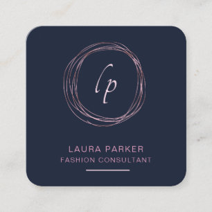 Abstrakte Rose Gold Moderne Minimale Imitat Quadratische Visitenkarte