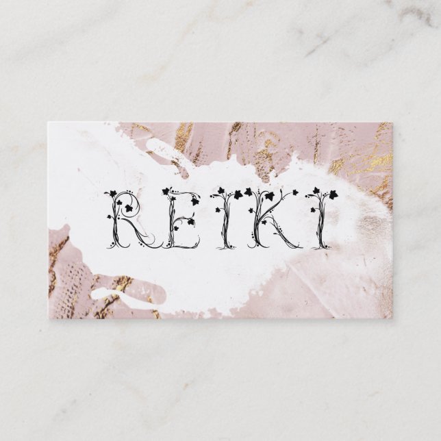 *~* Abstrakte Rose Gold Paint Strokes REIKI Ivy Visitenkarte (Vorderseite)