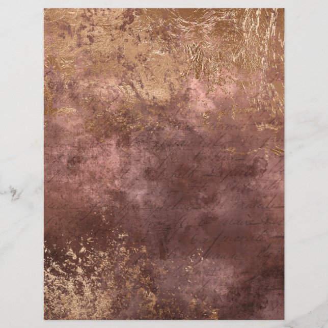 Abstrakte Rose Gold Texturen Scrapbook Blatt (Rückseite)