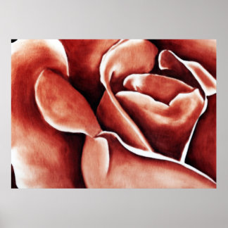 Abstrakte Rose im Ölsektor - Zweilichtrot Poster