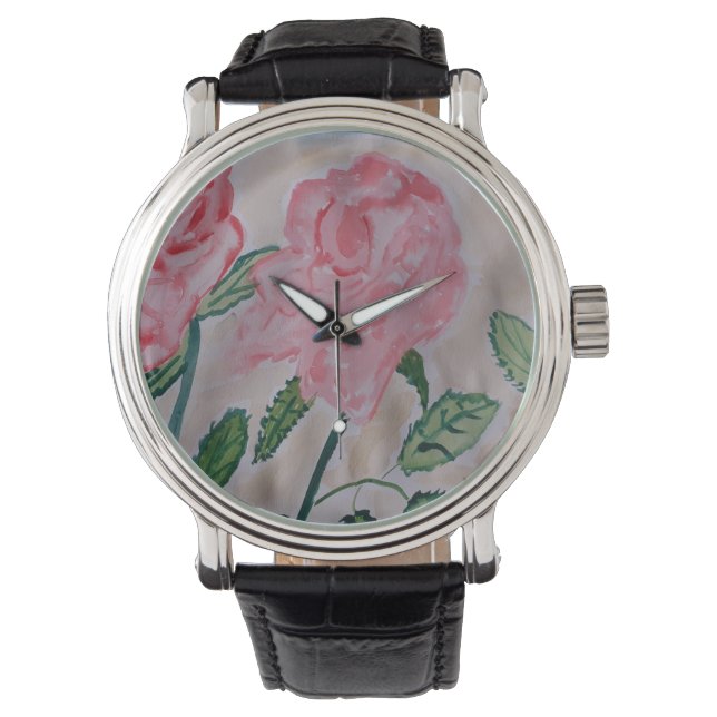Abstrakte Rose im Sommer Armbanduhr (Vorderseite)