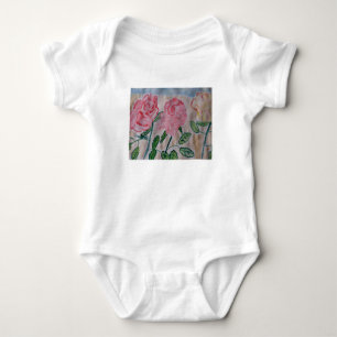 Abstrakte Rose im Sommer Baby Strampler