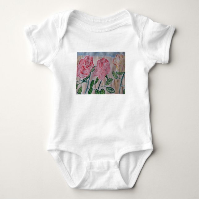 Abstrakte Rose im Sommer Baby Strampler (Vorderseite)