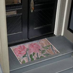 Abstrakte Rose im Sommer Fußmatte