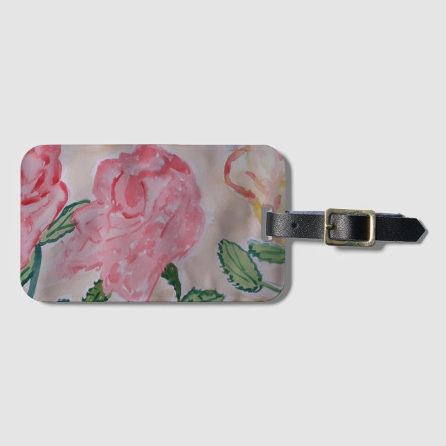 Abstrakte Rose im Sommer Gepäckanhänger (Vorderseite (Horizontal))