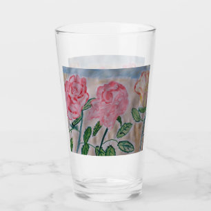 Abstrakte Rose im Sommer Glas
