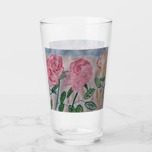 Abstrakte Rose im Sommer Glas (Vorderseite)
