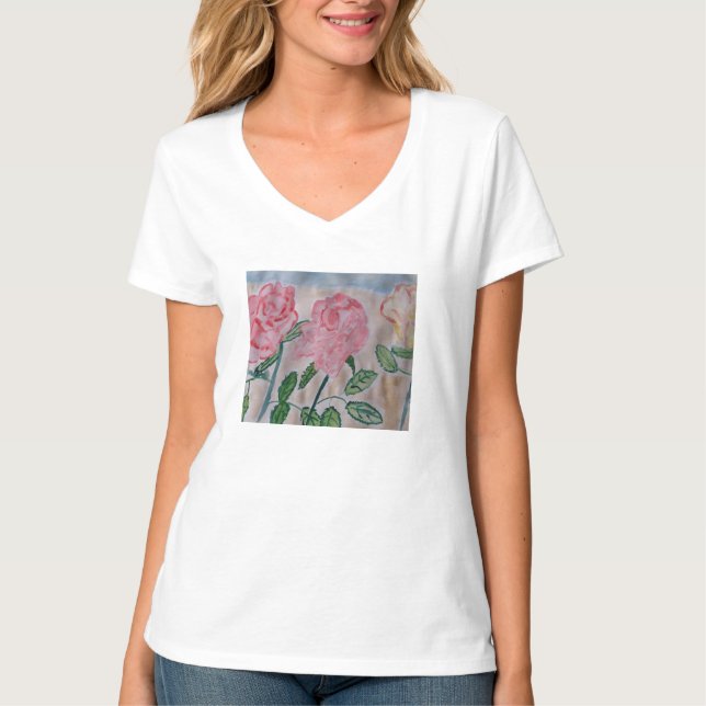 Abstrakte Rose im Sommer T-Shirt (Vorderseite)