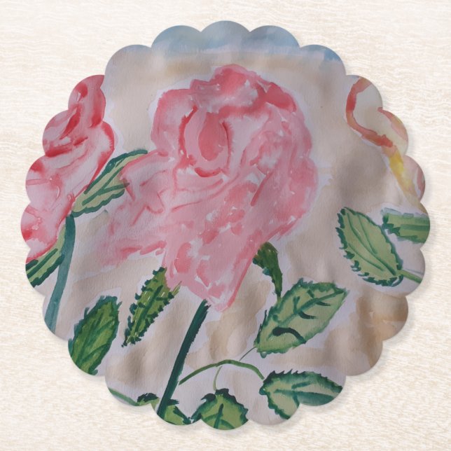 Abstrakte Rose im Sommer Untersetzer (Vorderseite)
