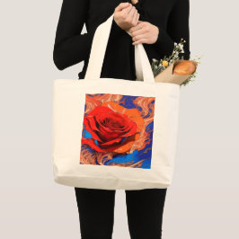 Abstrakte Rose Jumbo Stoffbeutel
