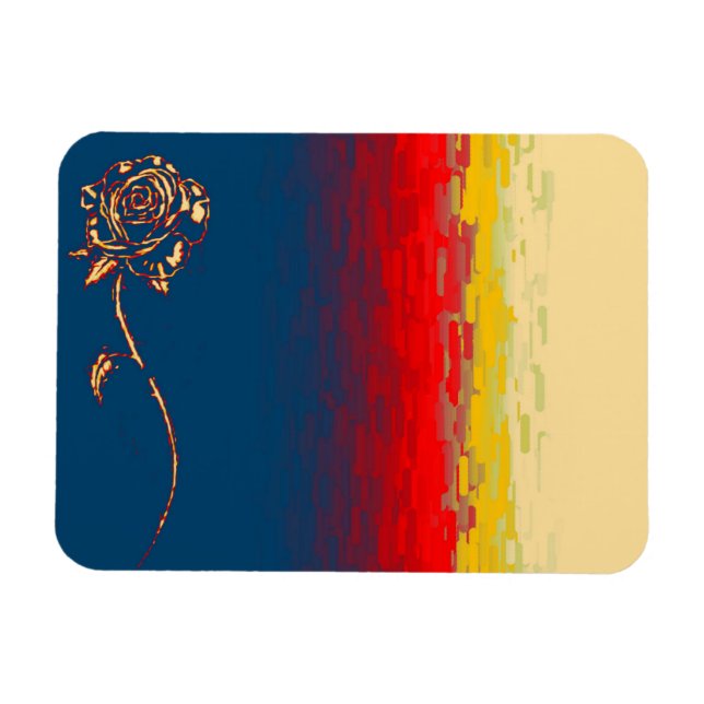 Abstrakte Rose Magnet (Horizontal)