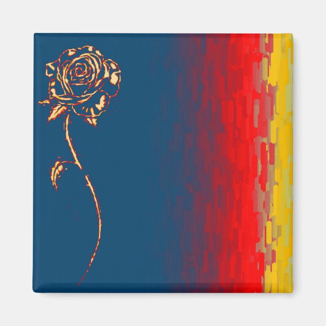 Abstrakte Rose Magnet (Vorne)