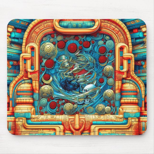 Abstrakte Rose Priesterin Hexerei Kunst Mousepad (Vorne)