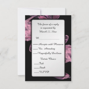 Abstrakte Rose RSVP mit Menüauswahl Karte