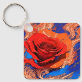Abstrakte Rose Schlüsselanhänger