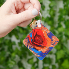 Abstrakte Rose Schlüsselanhänger