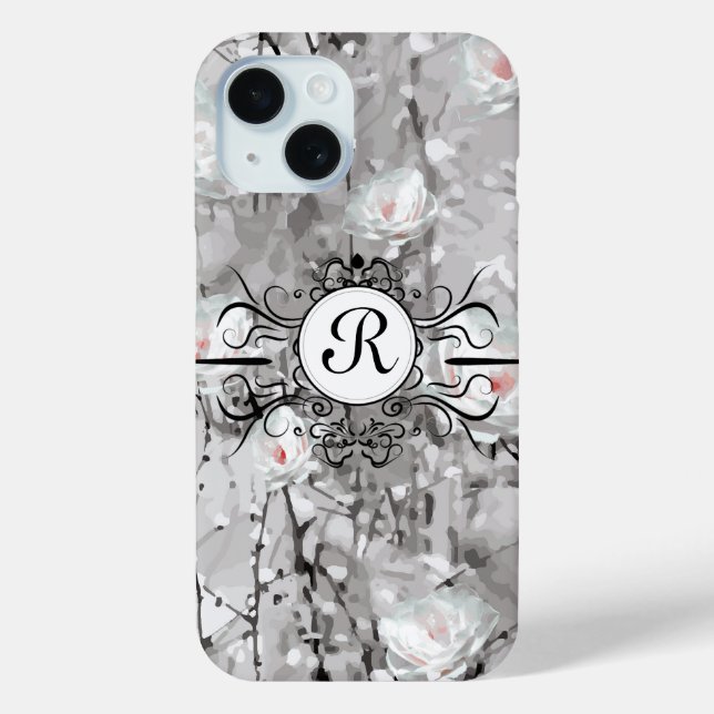 Abstrakte Rose Schwarz Case-Mate iPhone Hülle (Rückseite)