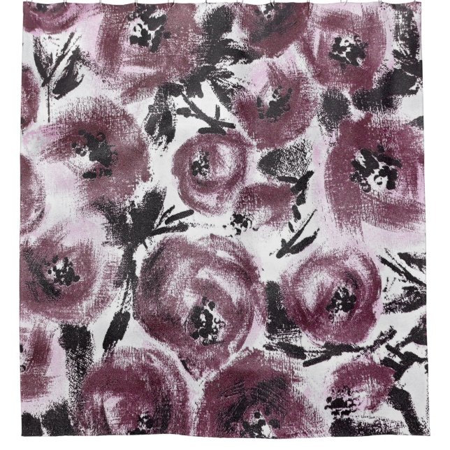 Abstrakte Rose Stoff, vielfältige Texturen. Duschvorhang (Vorderseite)