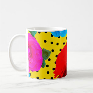Abstrakte Rose und Metallische Blätter S Kaffeetasse