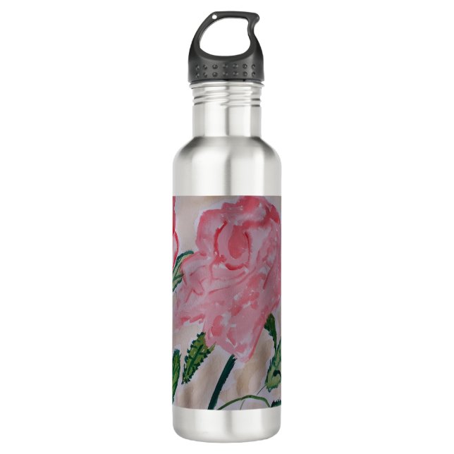 Abstrakte Rose Wasser Flasche Edelstahlflasche (Vorderseite)
