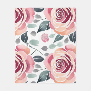 Abstrakte Rosen in Pastellfarben Fleecedecke