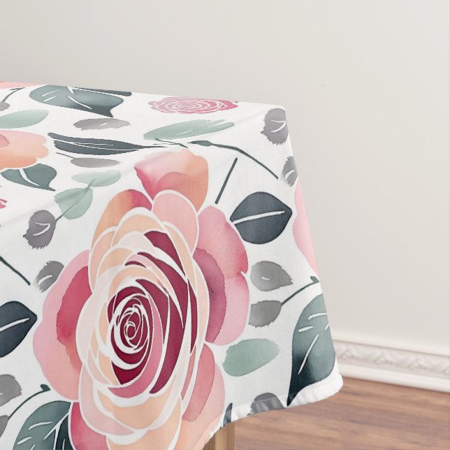 Abstrakte Rosen in Pastellfarben  Tischdecke (Beispiel)