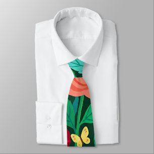Abstrakte Rosen Schmetterlinge Krawatte
