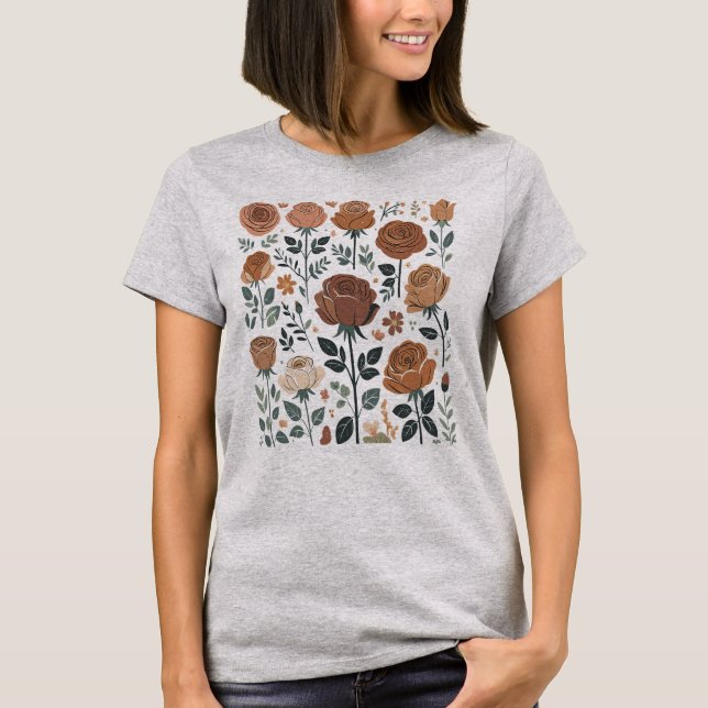 Abstrakte Rosen T-Shirt (Vorderseite)