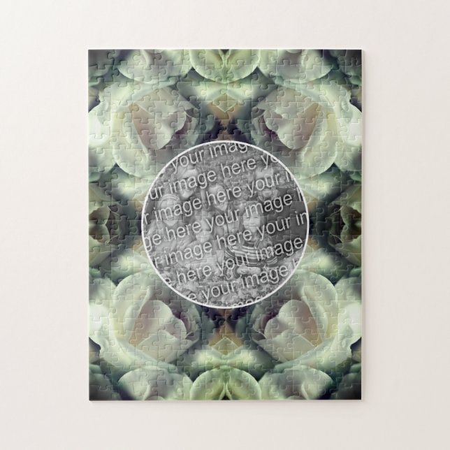 Abstrakte Rosenblüte mit eigenem Foto Puzzle (Vertikal)