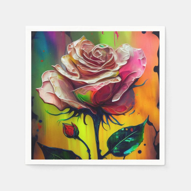 Abstrakte Rosenhochzeit Serviette (Vorderseite)